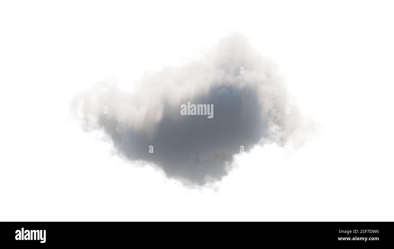 Cloud isolated on white, soft fluffy cloud, 3d render Stock Photo