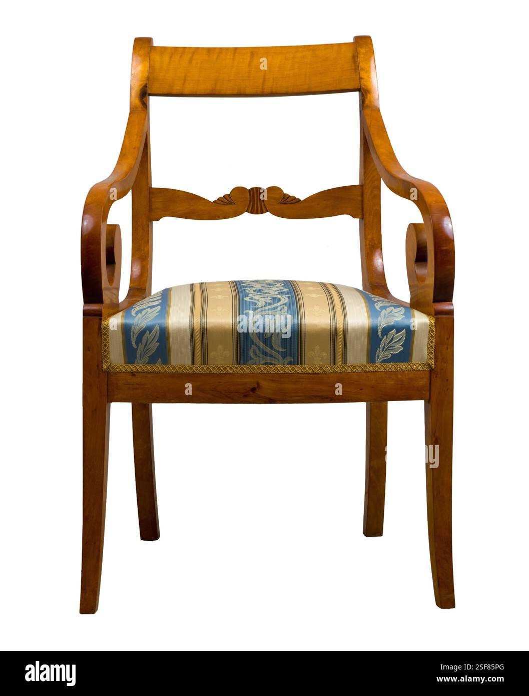 Biedermeier style armchair isolated on a white background. Light ...