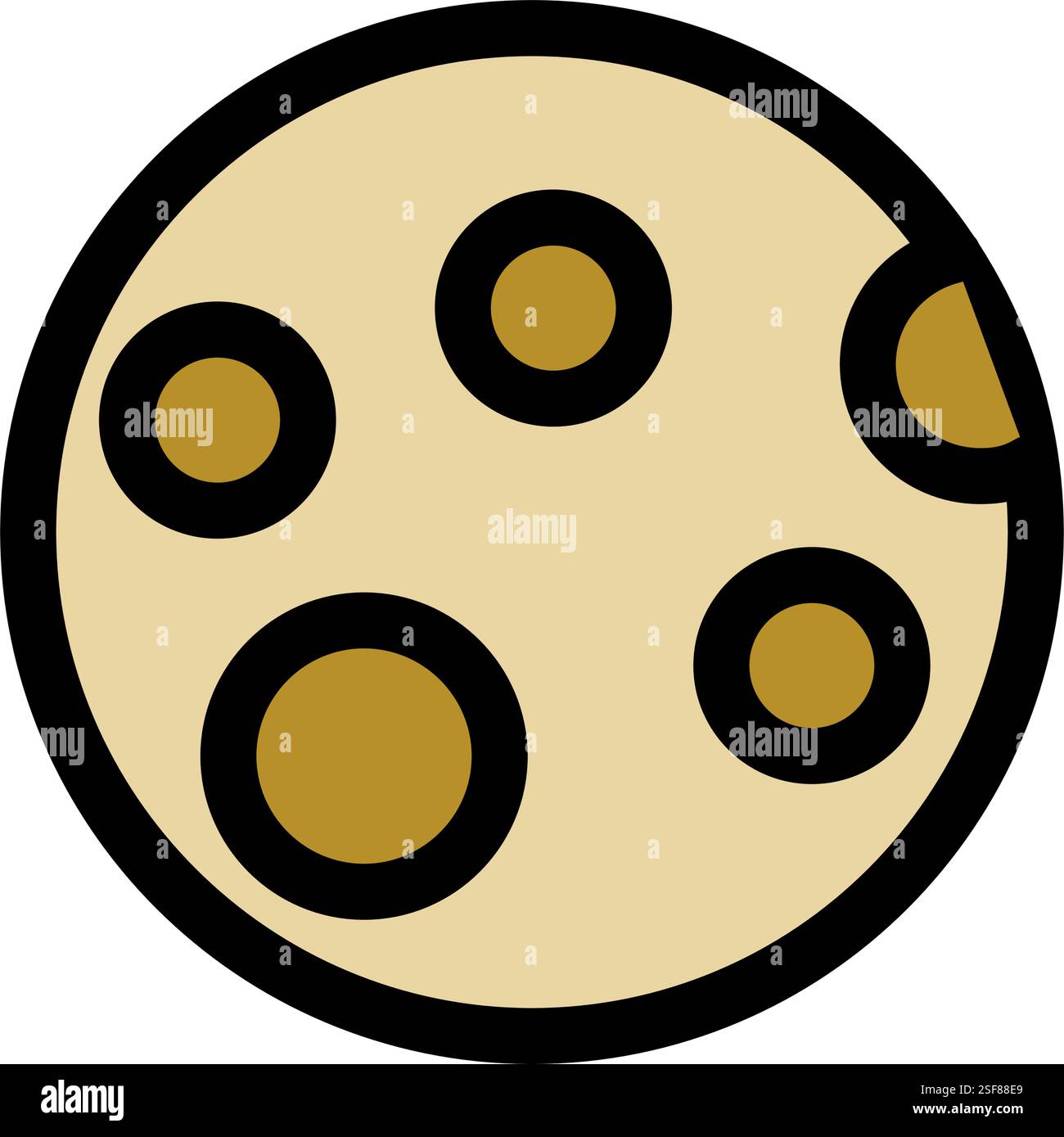 Cookie icon symbol - fresh chocolate cookie snack vector symbol Stock Vector