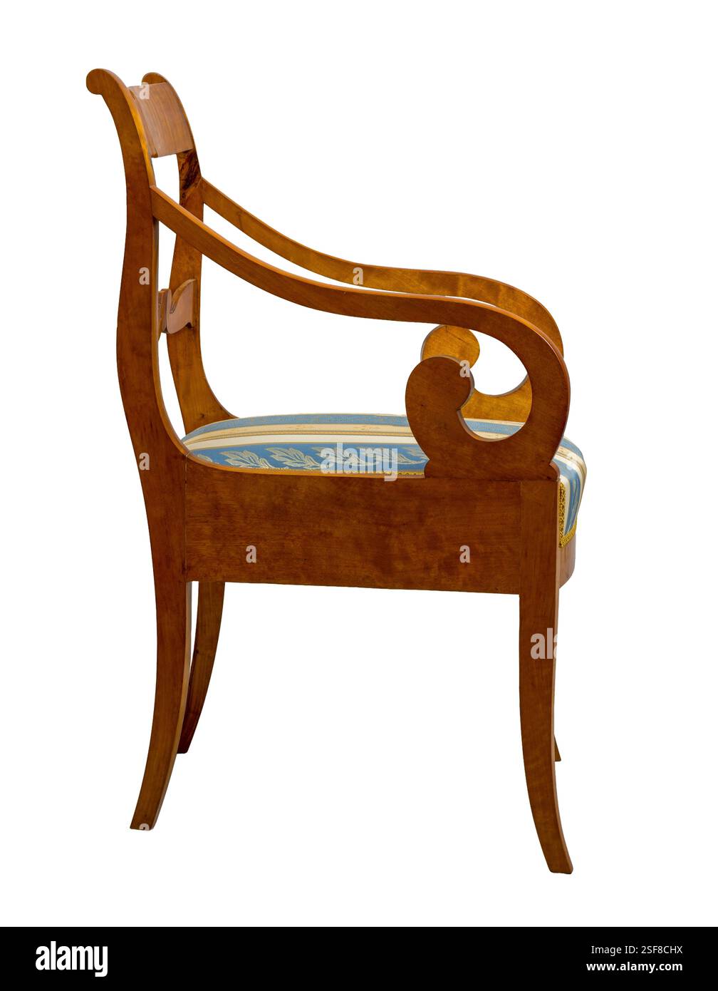 Biedermeier style armchair isolated on a white background. Light ...