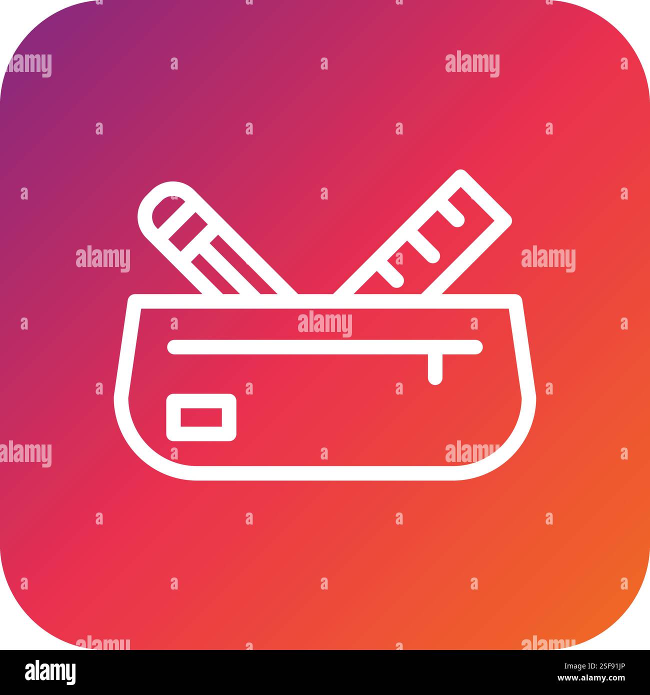 Pencil Case Vector Icon Design Illustration Stock Vector