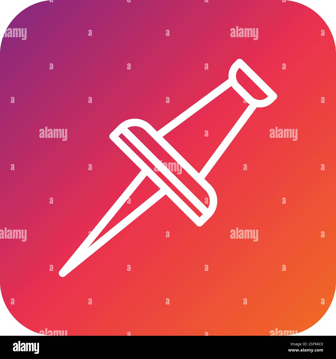 Push Pin Vector Icon Design Illustration Stock Vector