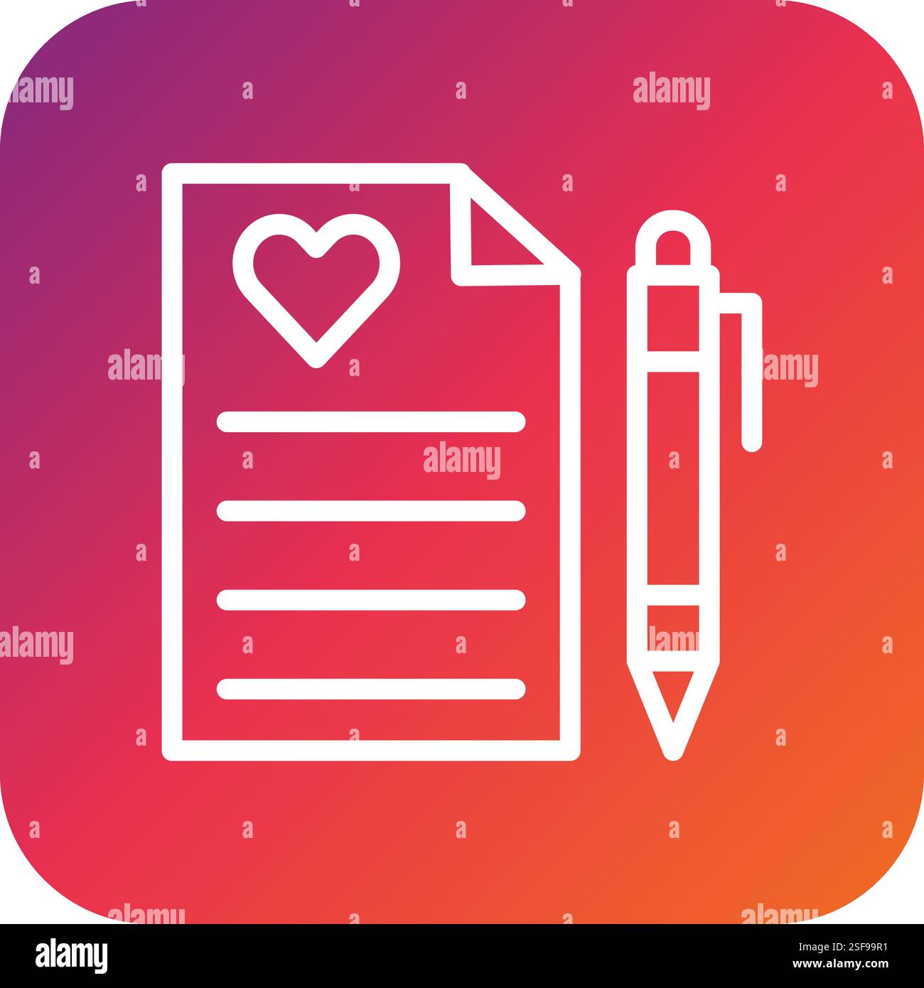Wedding contract Vector Icon Design Illustration Stock Vector
