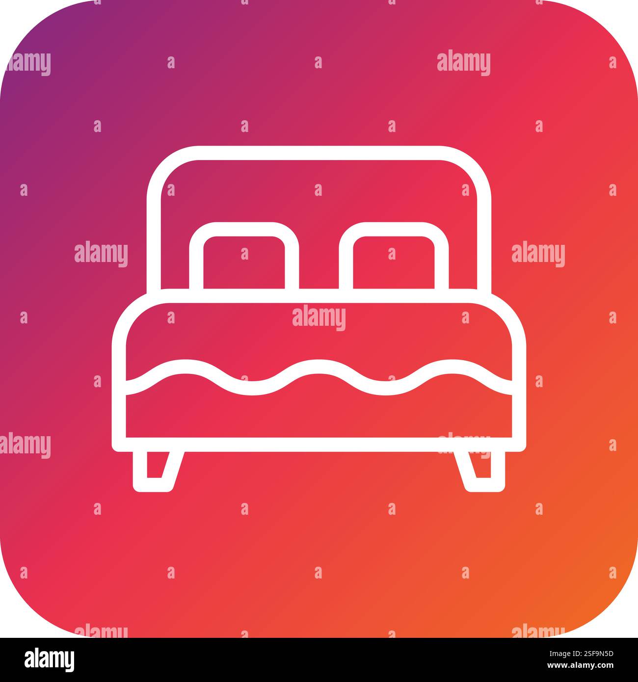 Double bed Vector Icon Design Illustration Stock Vector