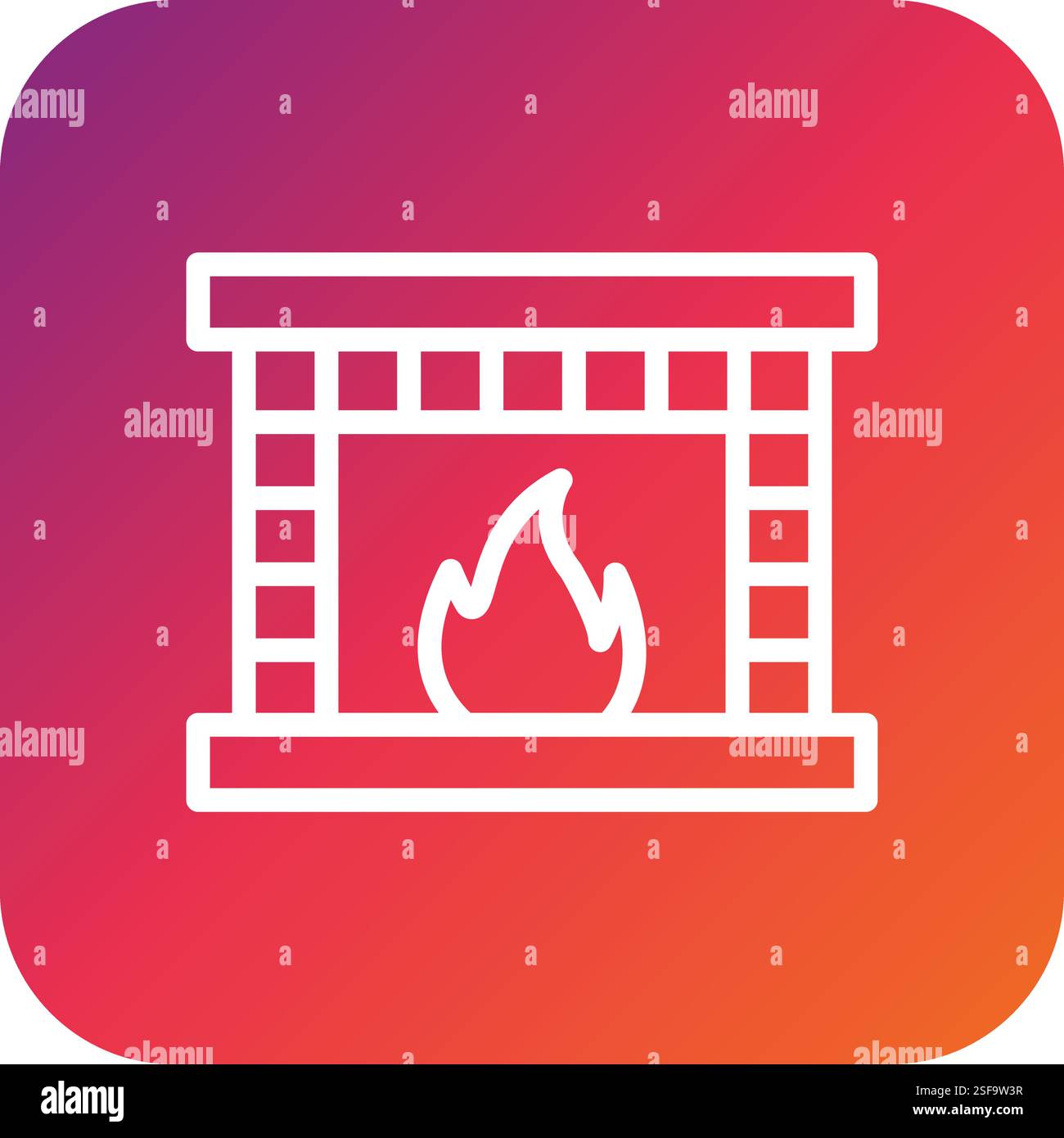 Fireplace Vector Icon Design Illustration Stock Vector