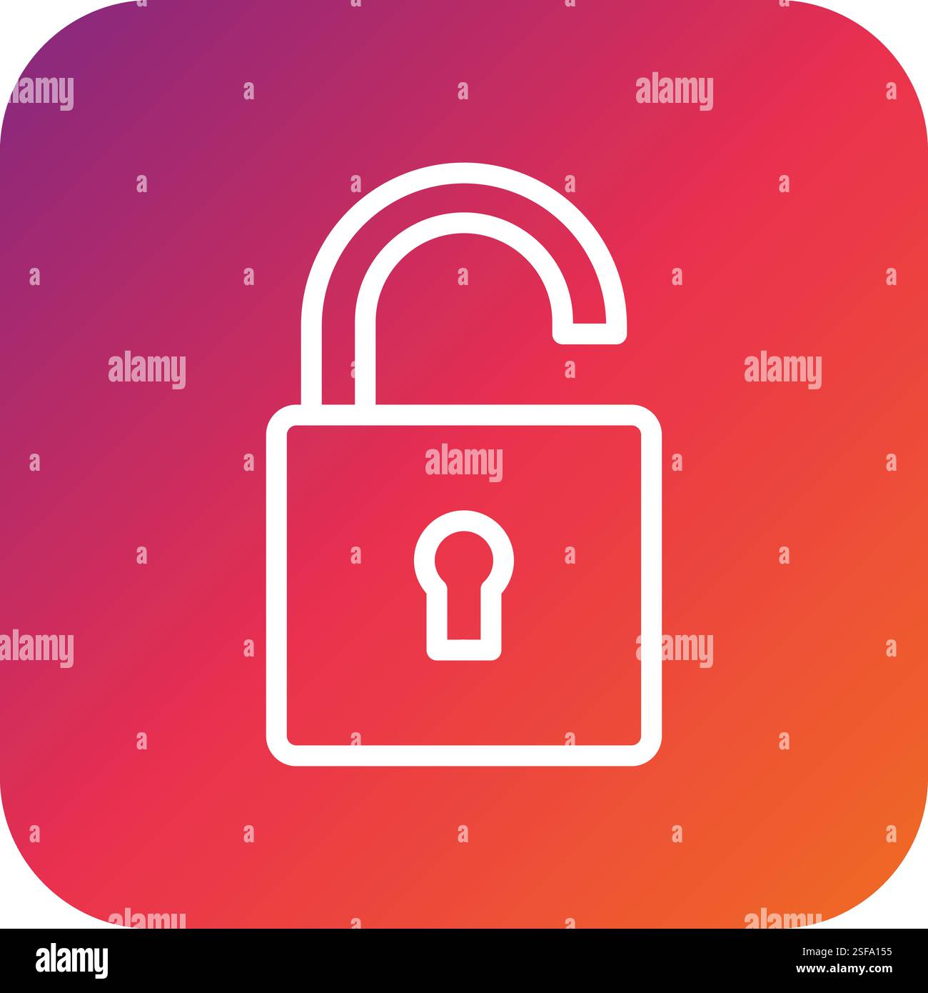 Unlocked Vector Icon Design Illustration Stock Vector