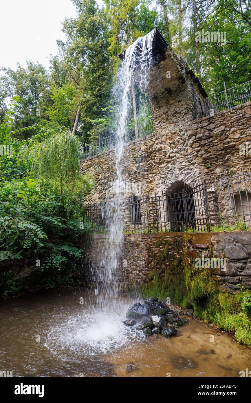 Waterfall in the grounds of Betliar mansion, Slovakia Stock Photo