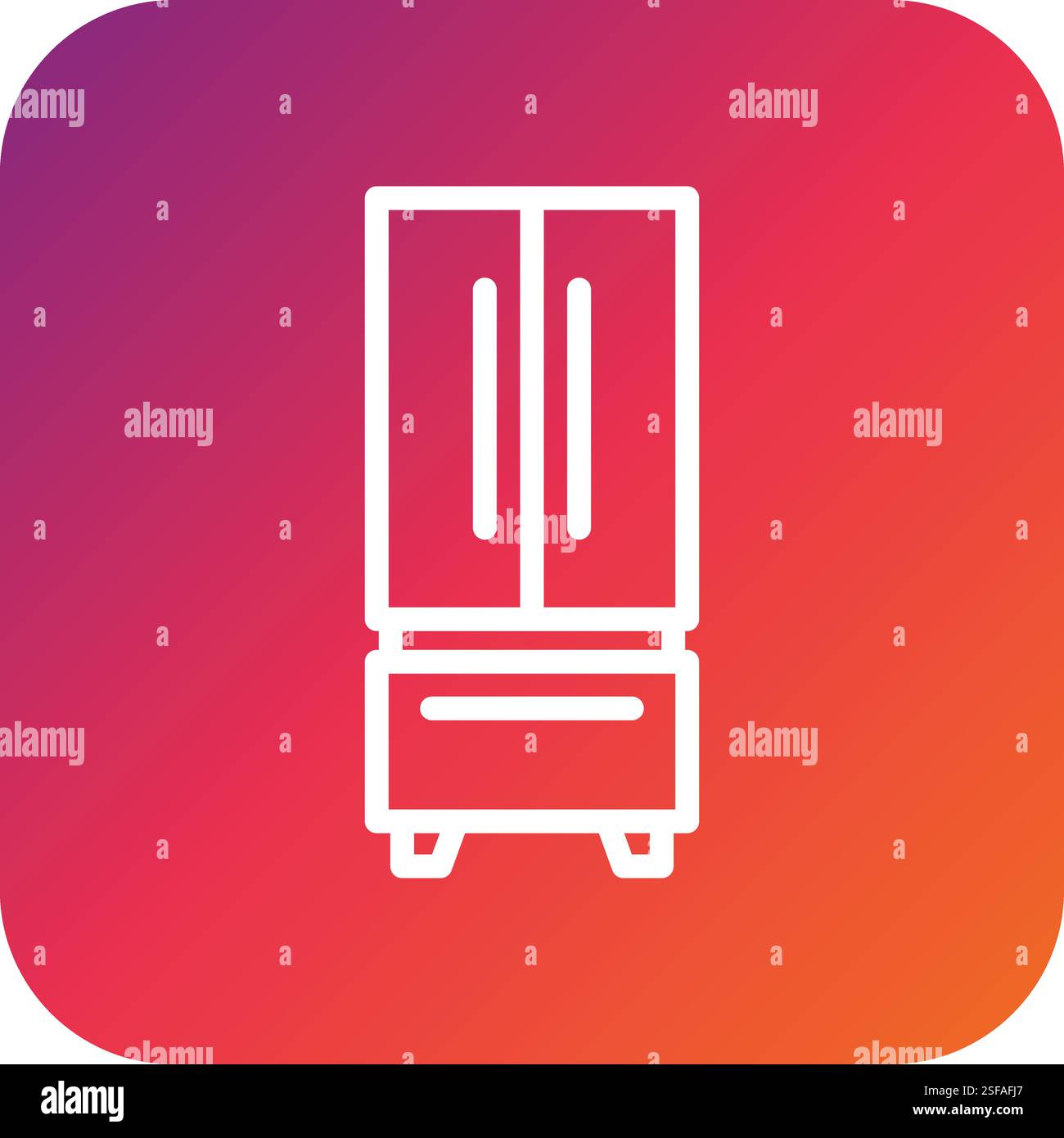 Refrigerator Vector Icon Design Illustration Stock Vector