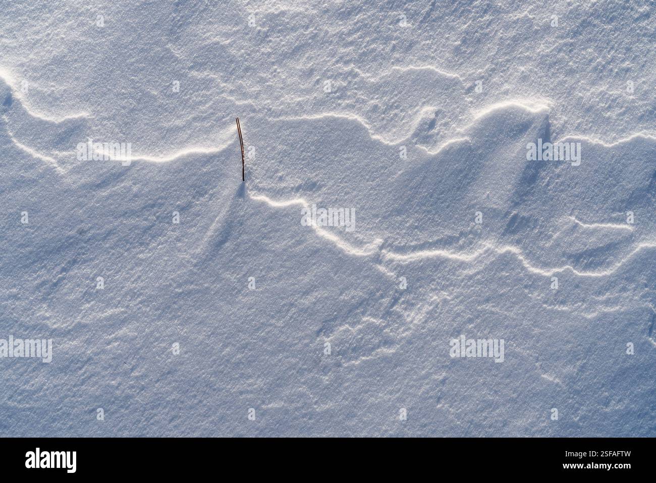 Shapes, textures, patterns created by snow and wind. Stock Photo
