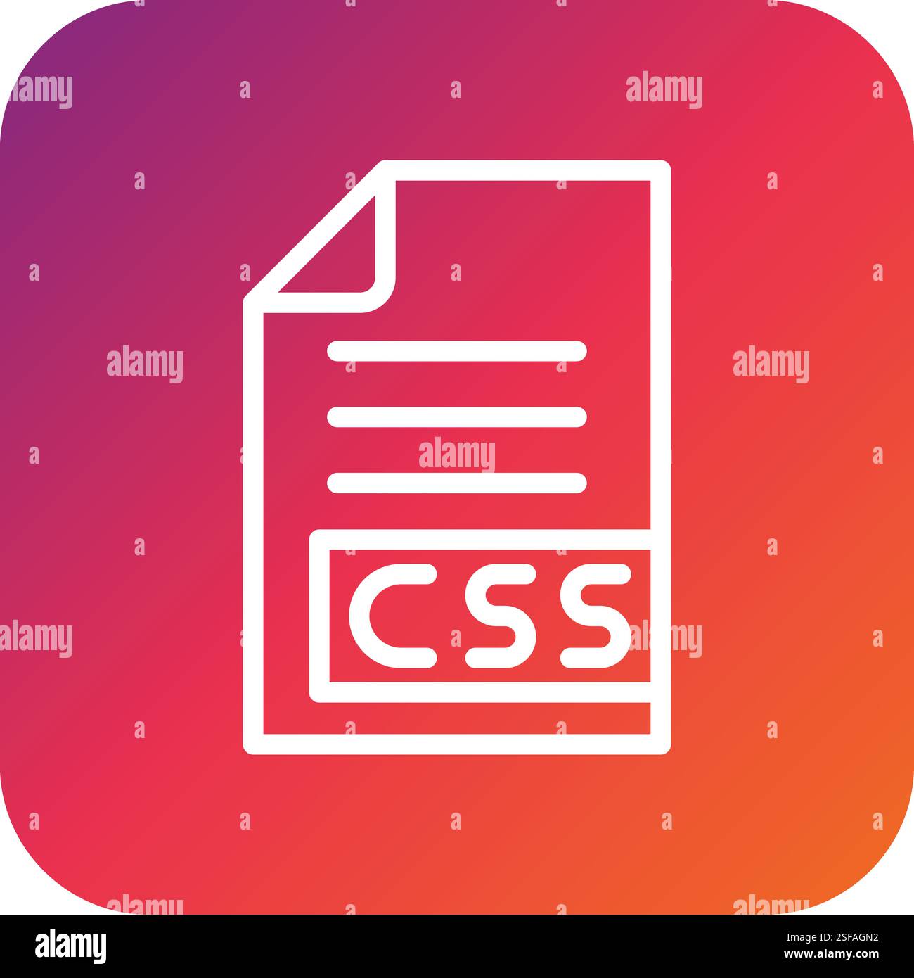 CSS Vector Icon Design Illustration Stock Vector