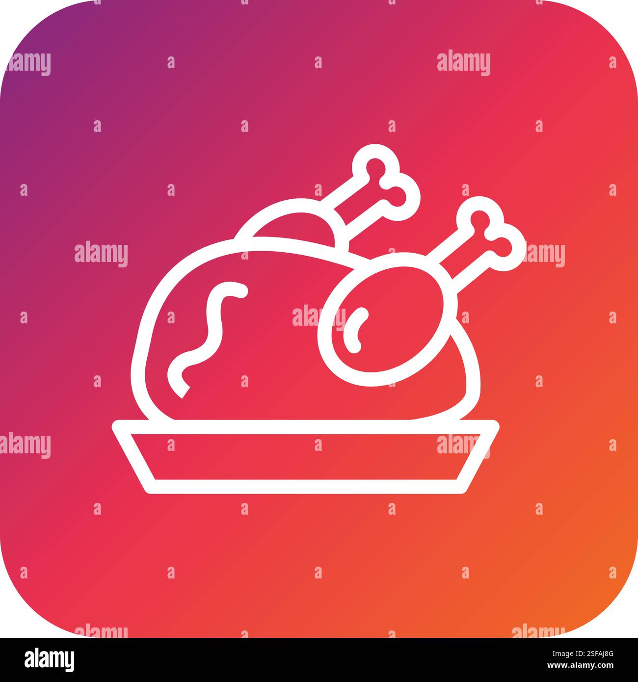 Cooked chicken Vector Icon Design Illustration Stock Vector