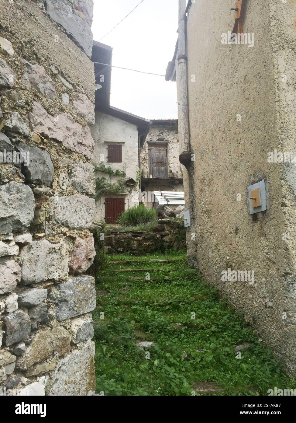 decay and structural damage in building, abandoned house in rural area ...