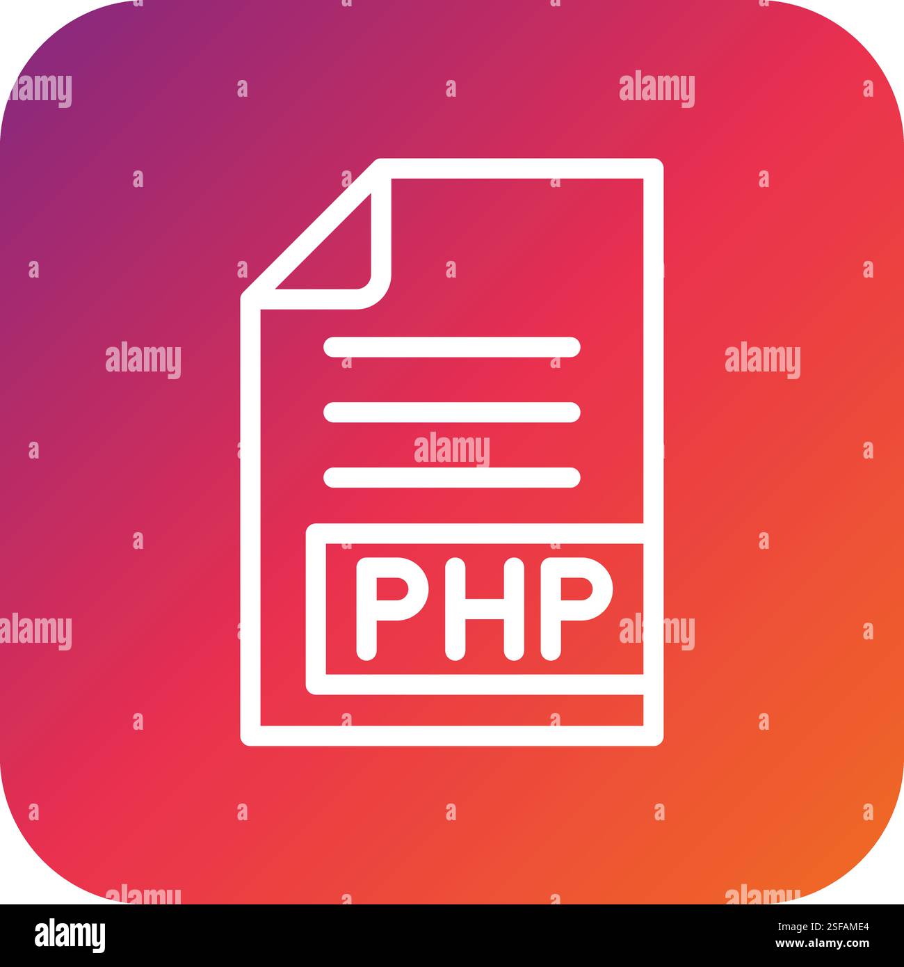 PHP Vector Icon Design Illustration Stock Vector
