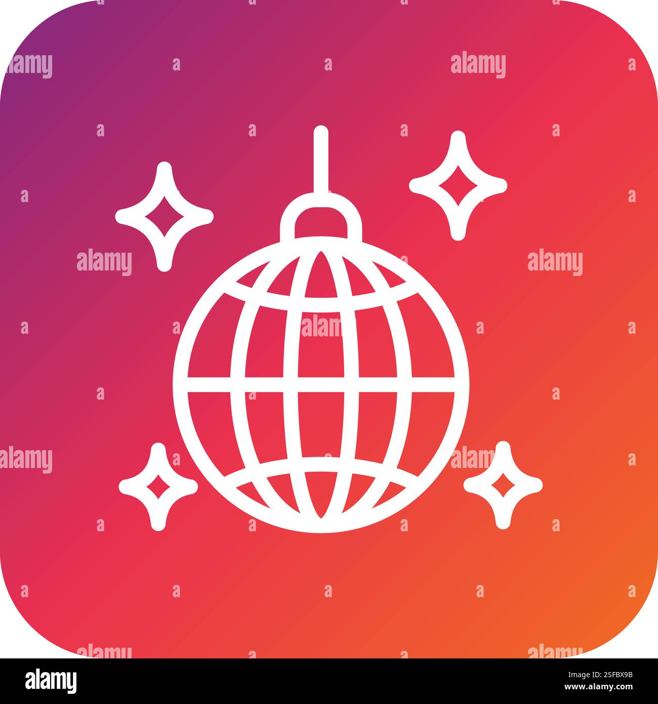 Disco Ball Vector Icon Design Illustration Stock Vector Image & Art - Alamy