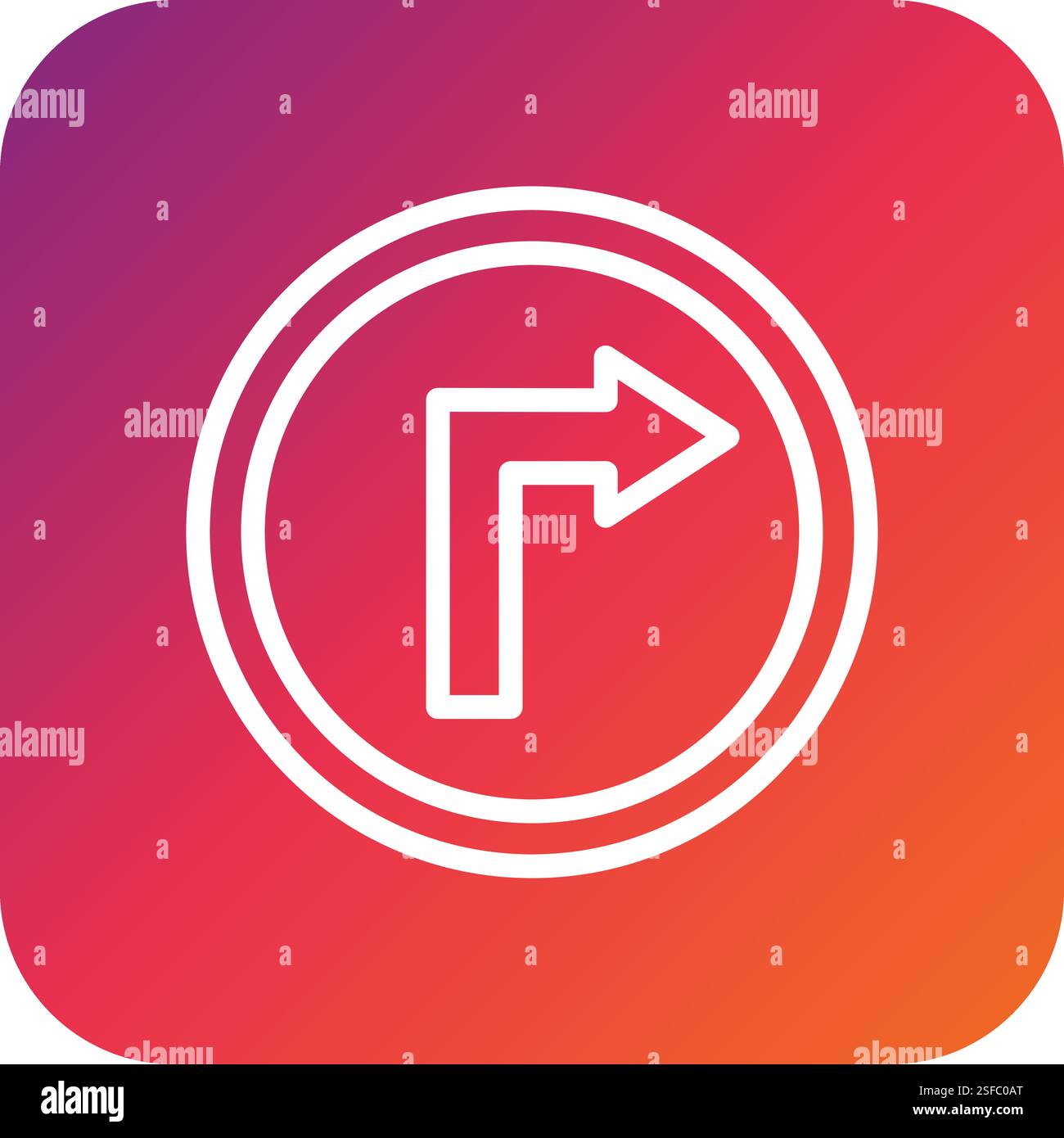 Traffic right icon flat Stock Vector Images - Alamy