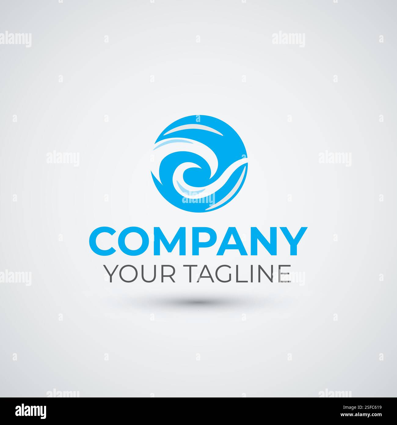 circle wave water logo design template Stock Vector