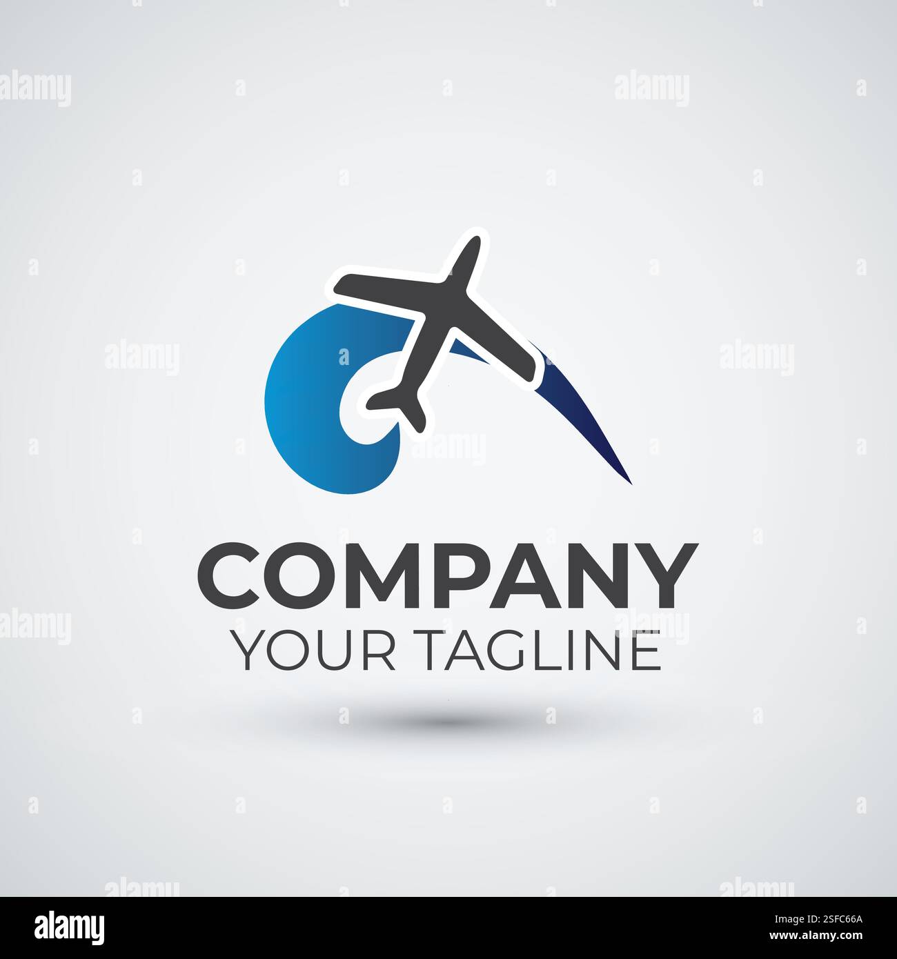 airplane logo icon flat design template Stock Vector