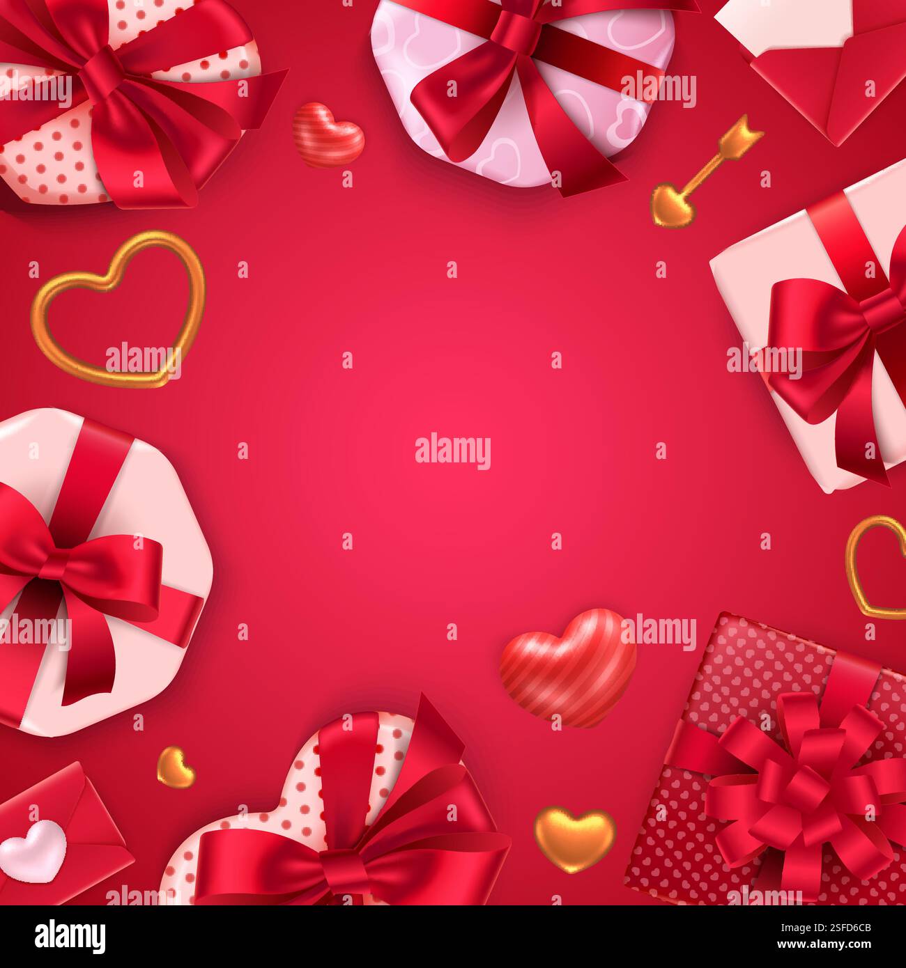 Valentine gift red ribbon Stock Vector Images - Alamy