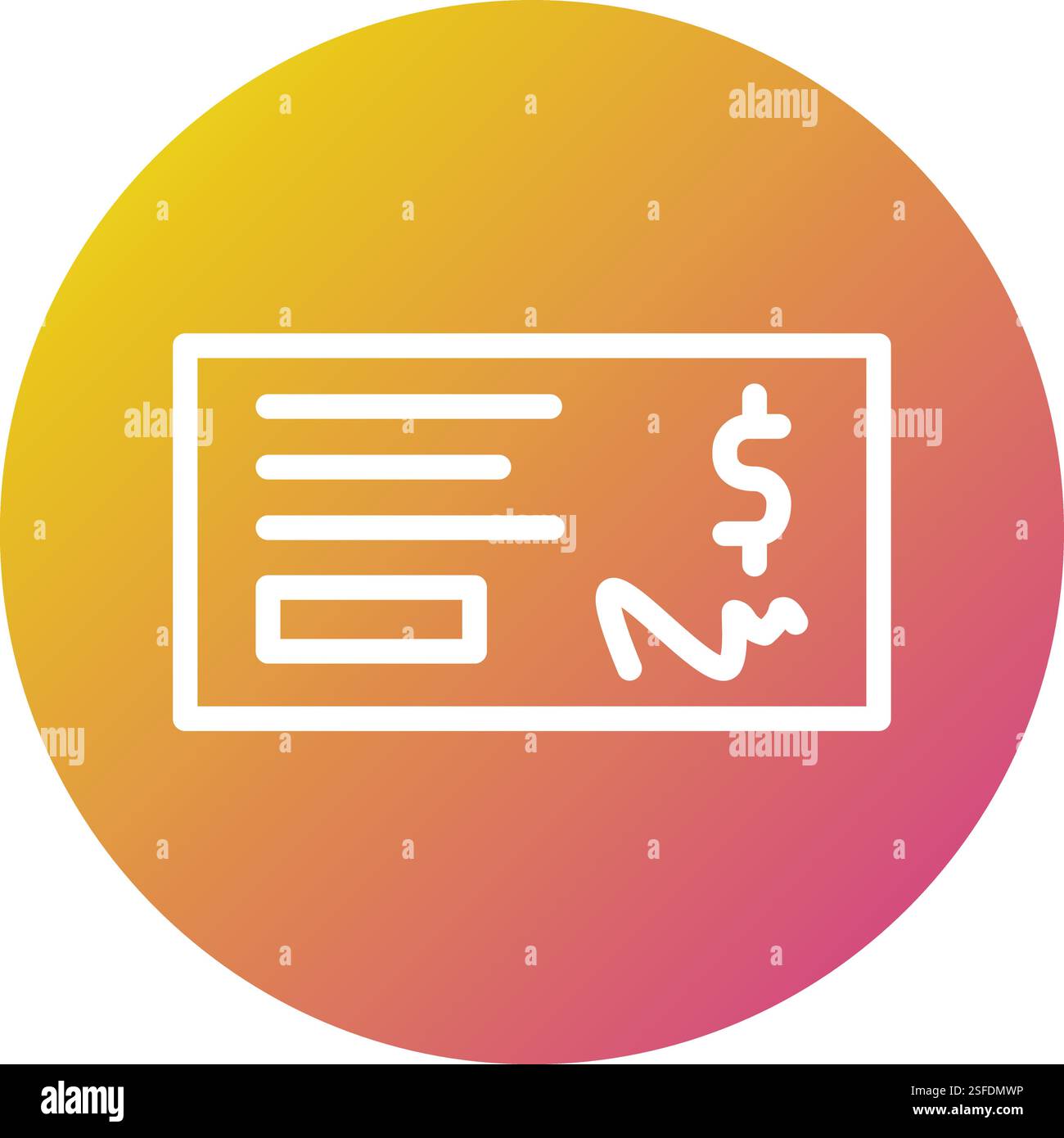 Bank cheque Vector Icon Design Illustration Stock Vector Image & Art ...