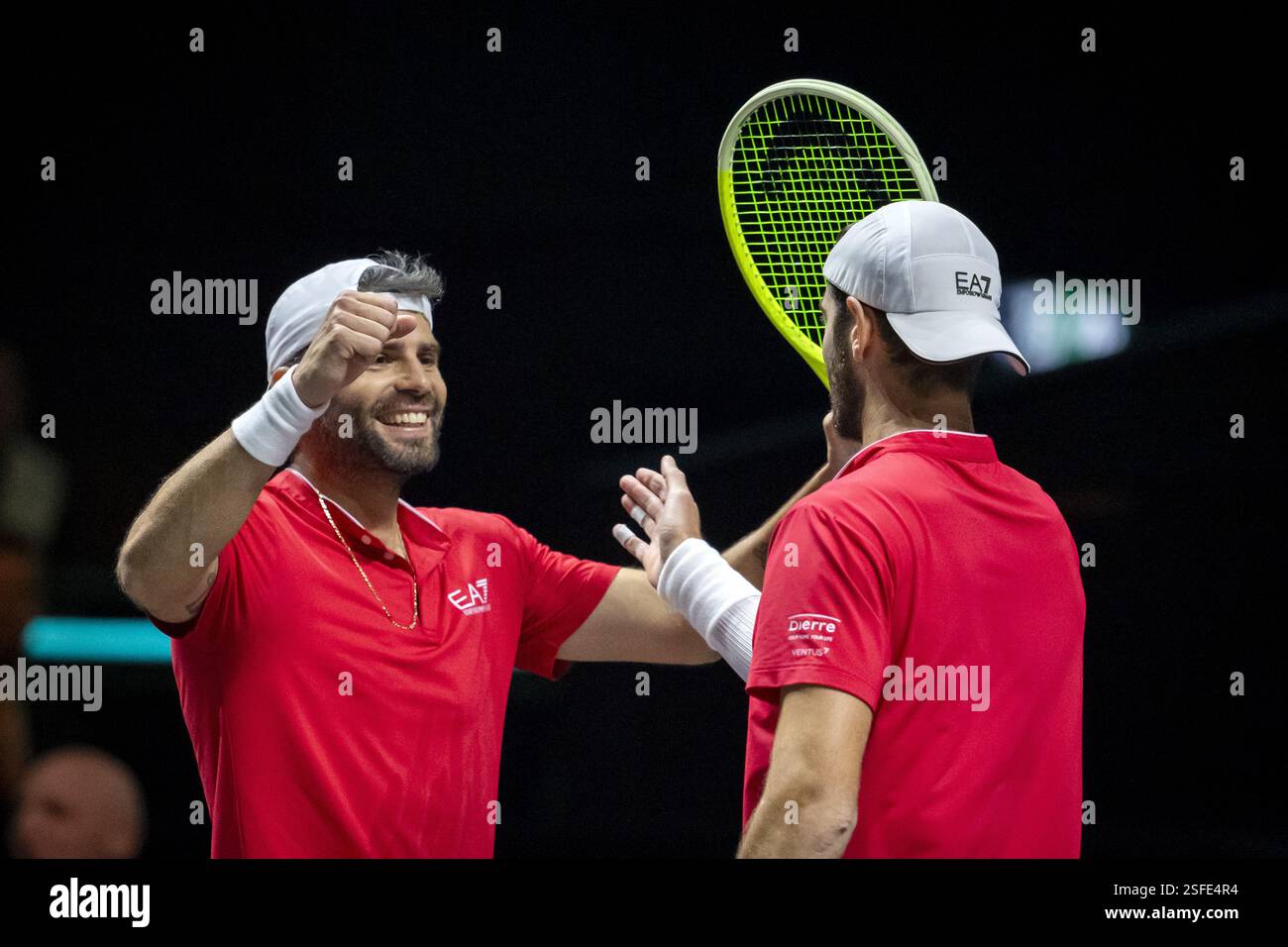 ROTTERDAM - Simone Bolelli (ITA) and Andrea Vavassori (ITA) win the doubles of the ABN AMRO Open tennis tournament in Ahoy. ANP SANDER KING Stock Photo