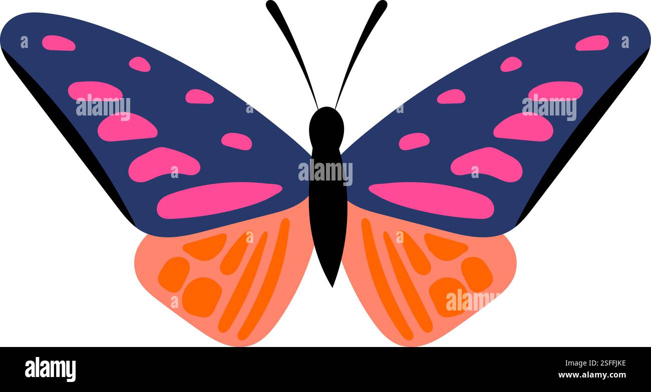 butterfly on white background in flat style Stock Vector Image & Art ...