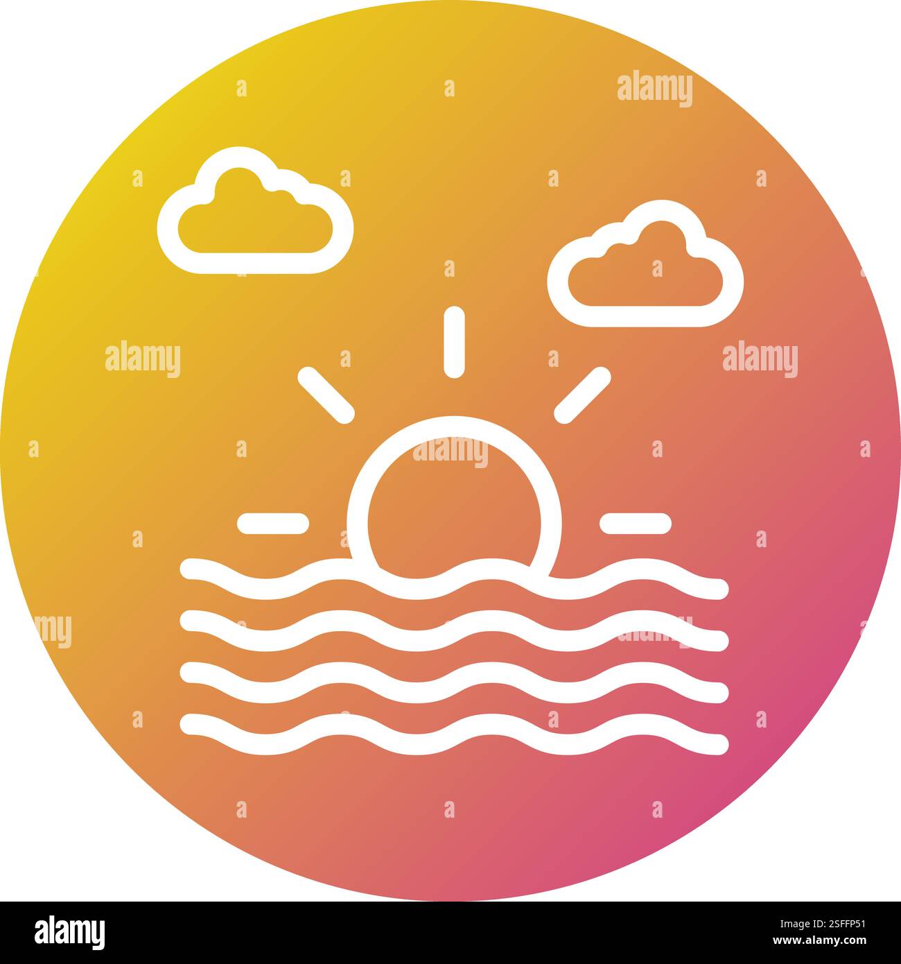 Sunset Vector Icon Design Illustration Stock Vector