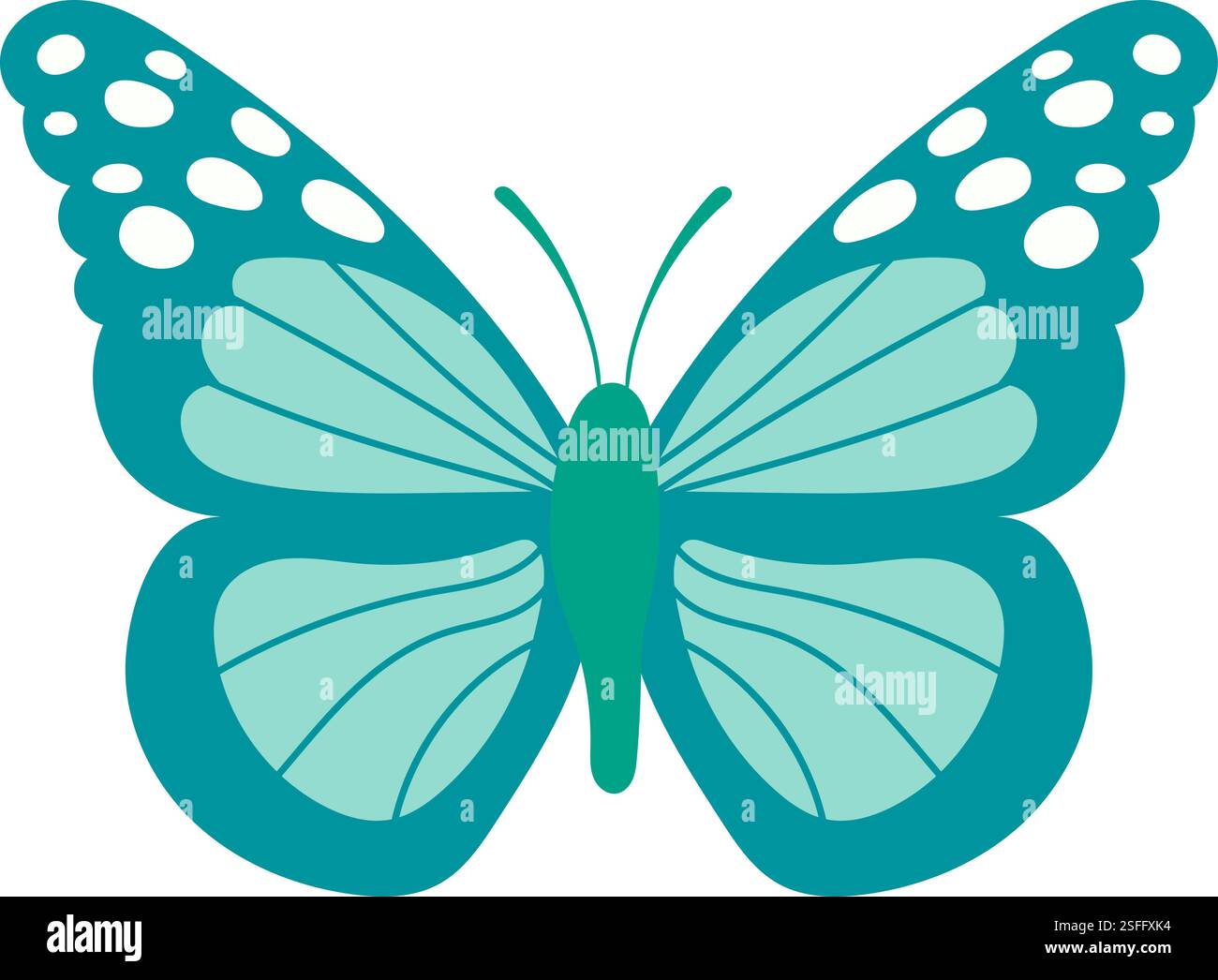 butterfly on white background in flat style, isolated vector Stock ...