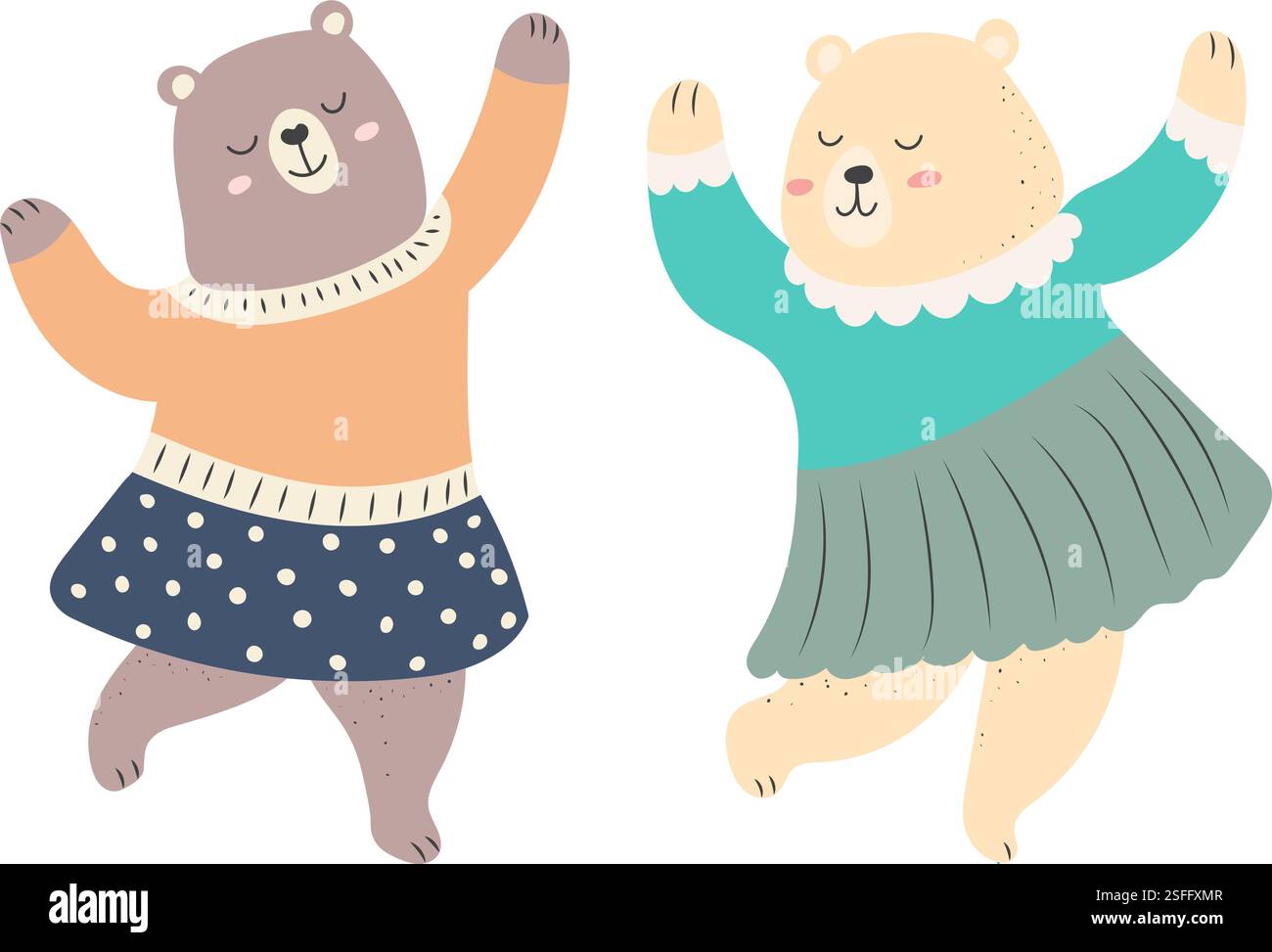 Dancing Bears Vector bears dancing on a white background, vector Stock Vector Image & Art ...