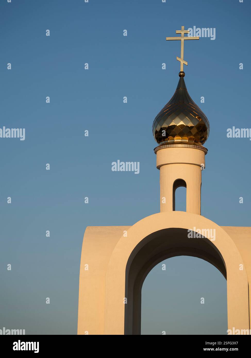 The dome and cross of the Russian Church Stock Photo - Alamy