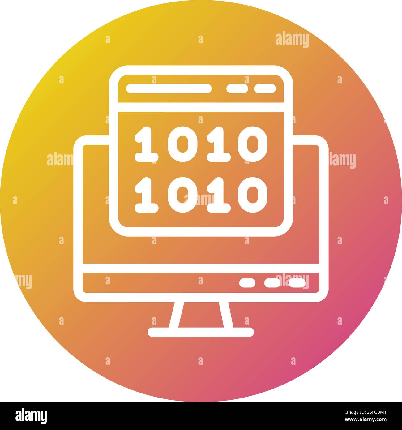 Binary code Vector Icon Design Illustration Stock Vector