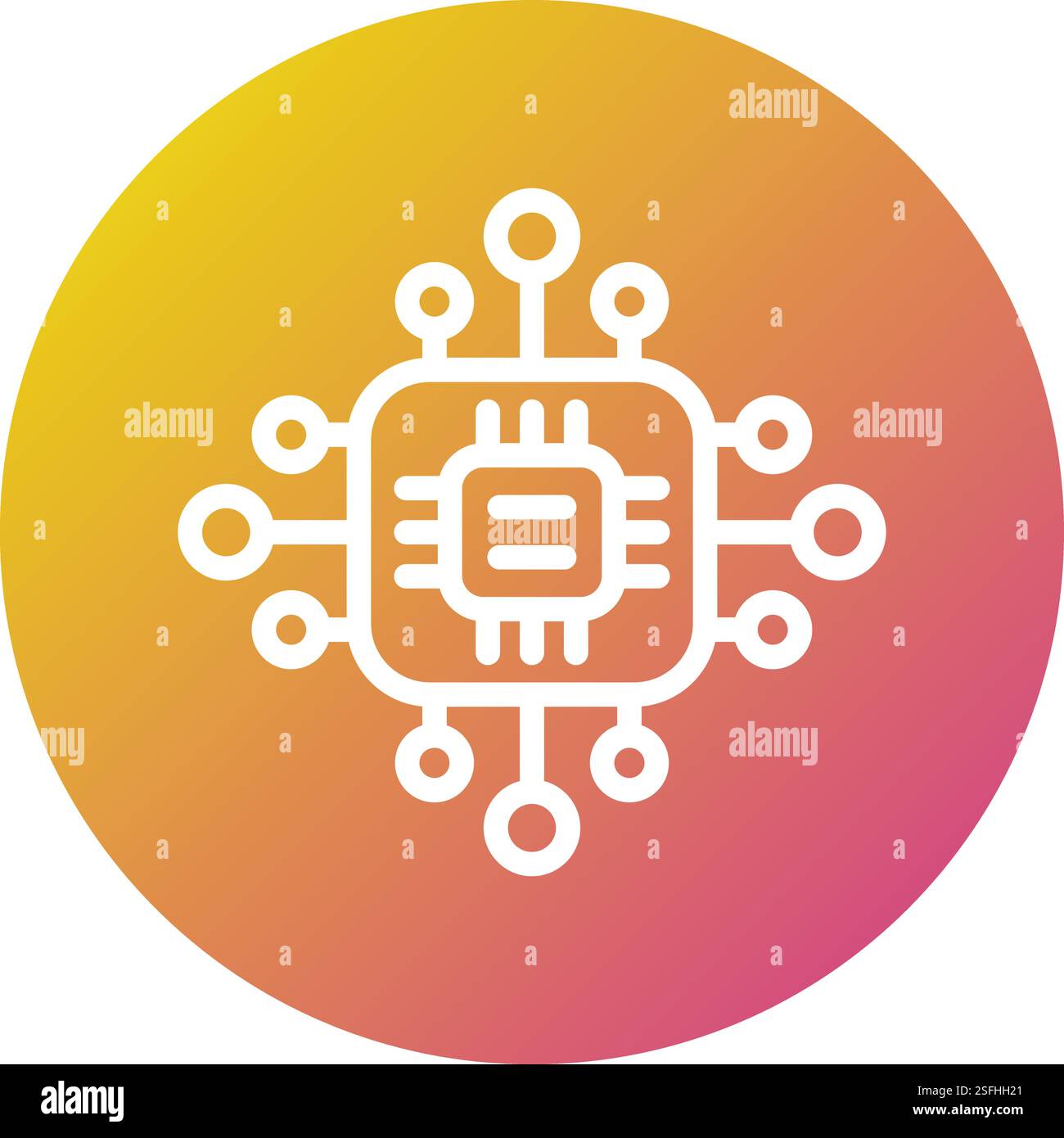 Microprocessor Vector Icon Design Illustration Stock Vector