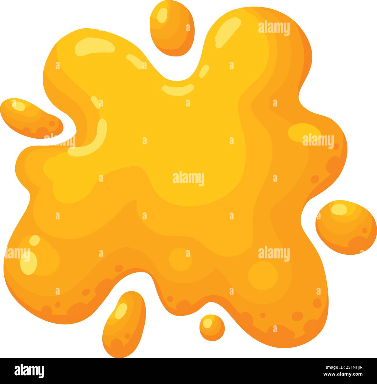 Cartoon honey splash. Sweet syrup dripping spots, melting liquid honey ...