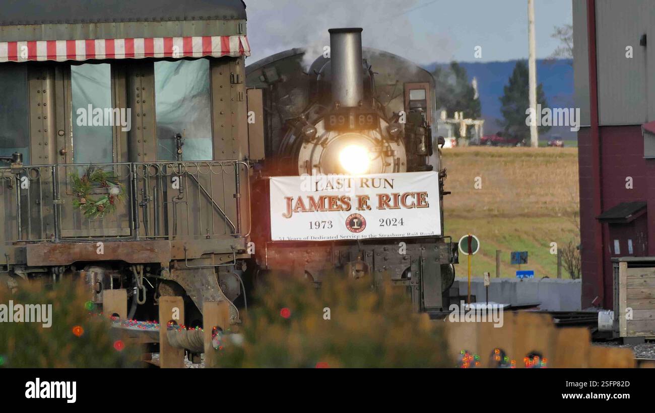 Strasburg, Pennsylvania, December 31, 2024 - A vintage steam train ...