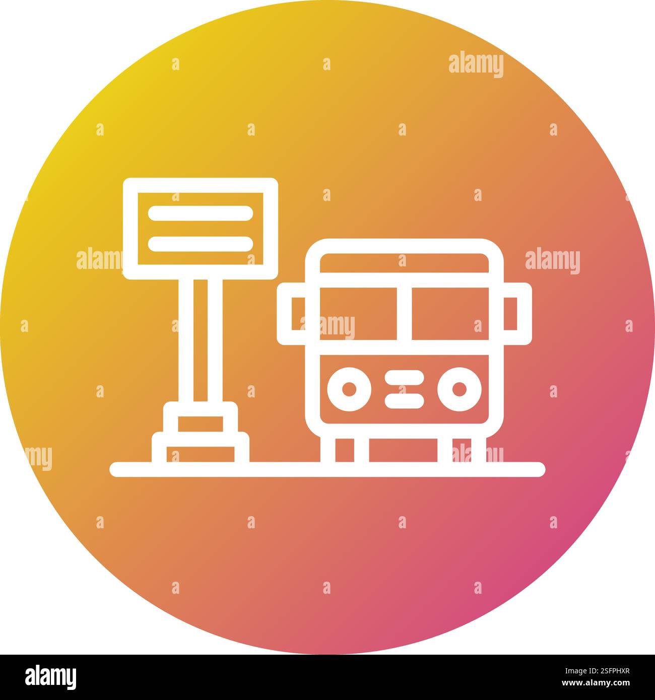 Bus Stop Vector Icon Design Illustration Stock Vector