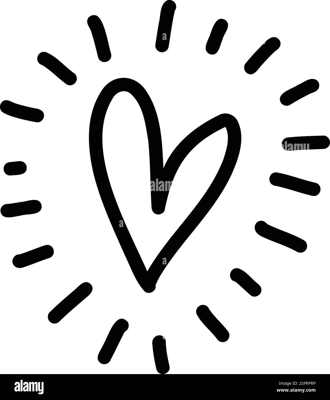 Doodle cute glitter pen line element. Doodle heart, arrow, star ...