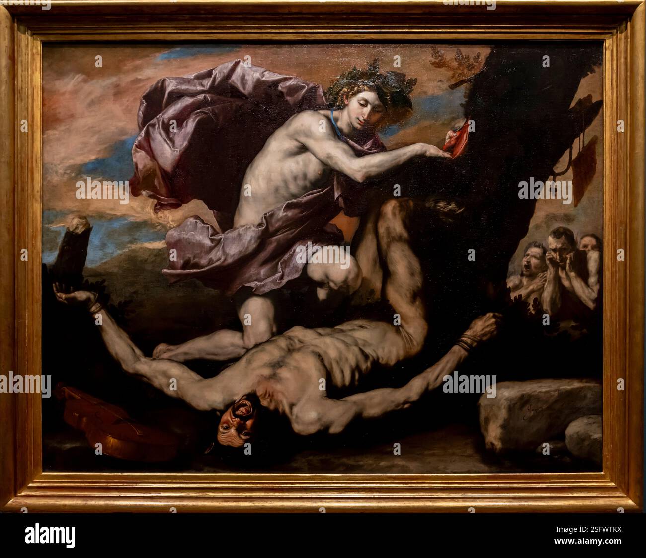 Paris, France - 02 09 2025: Darkness and light. Appollo and Marsyas ...