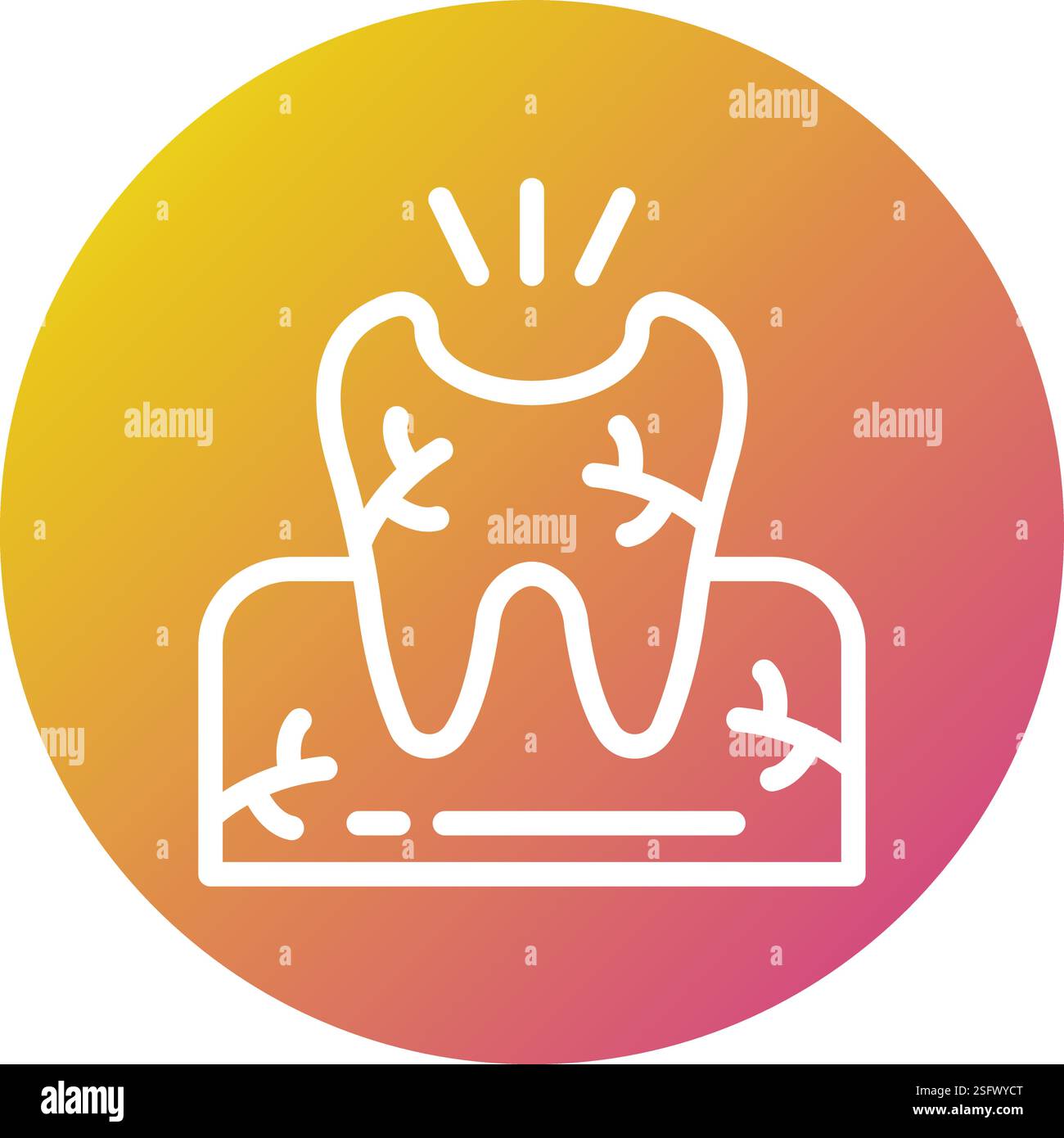 Broken Tooth Vector Icon Design Illustration Stock Vector