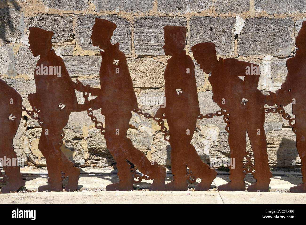 Sculptures, prisoners, in front of Fremantle Prison, prison from 1850, Unesco World Heritage Site, Freemantle, State of Western Australia, Australia, Stock Photo