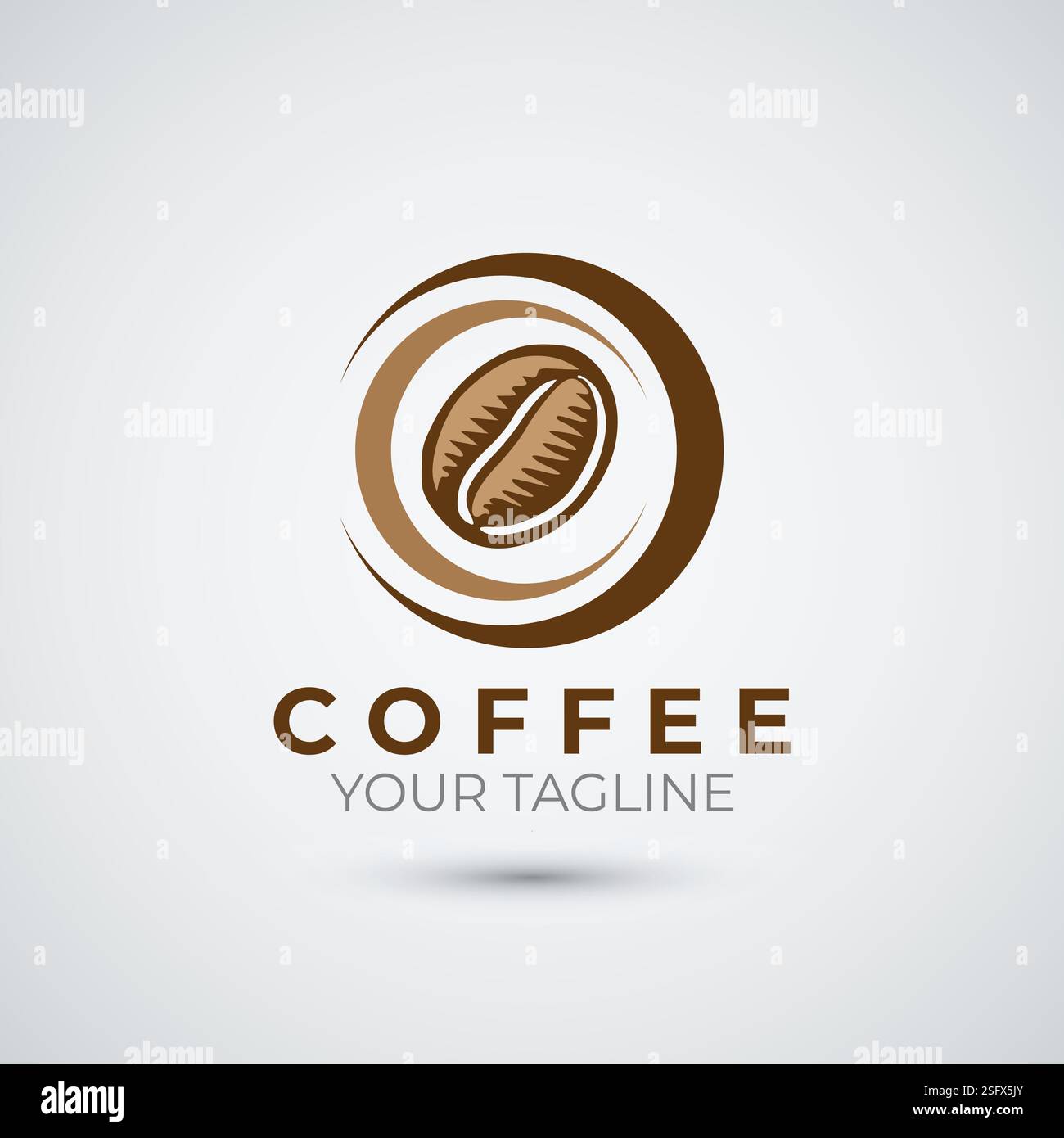 coffee bean logo flat icon design template Stock Vector