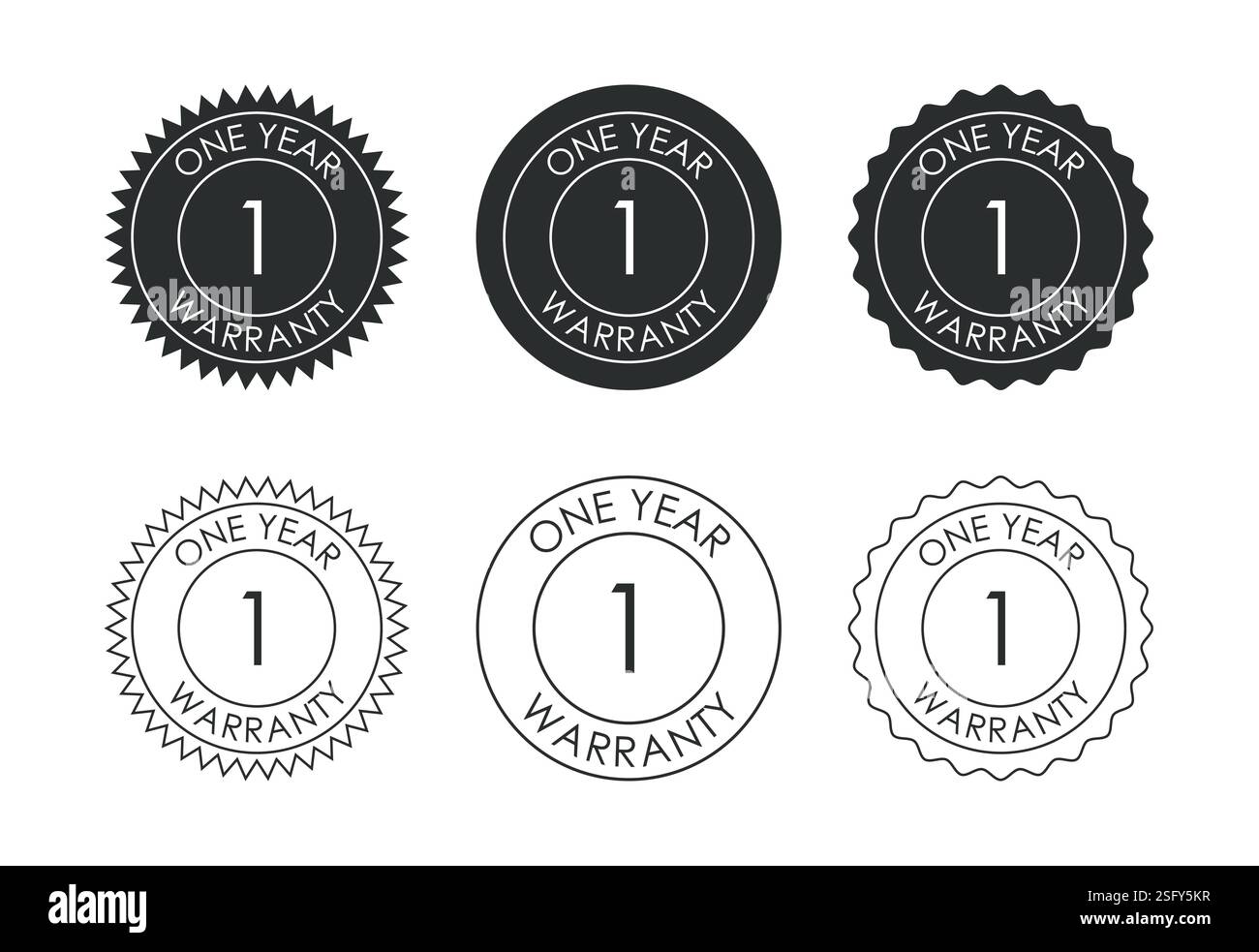 Advertising 1 year warranty badge, Warranty logo icon sign Stock Vector ...