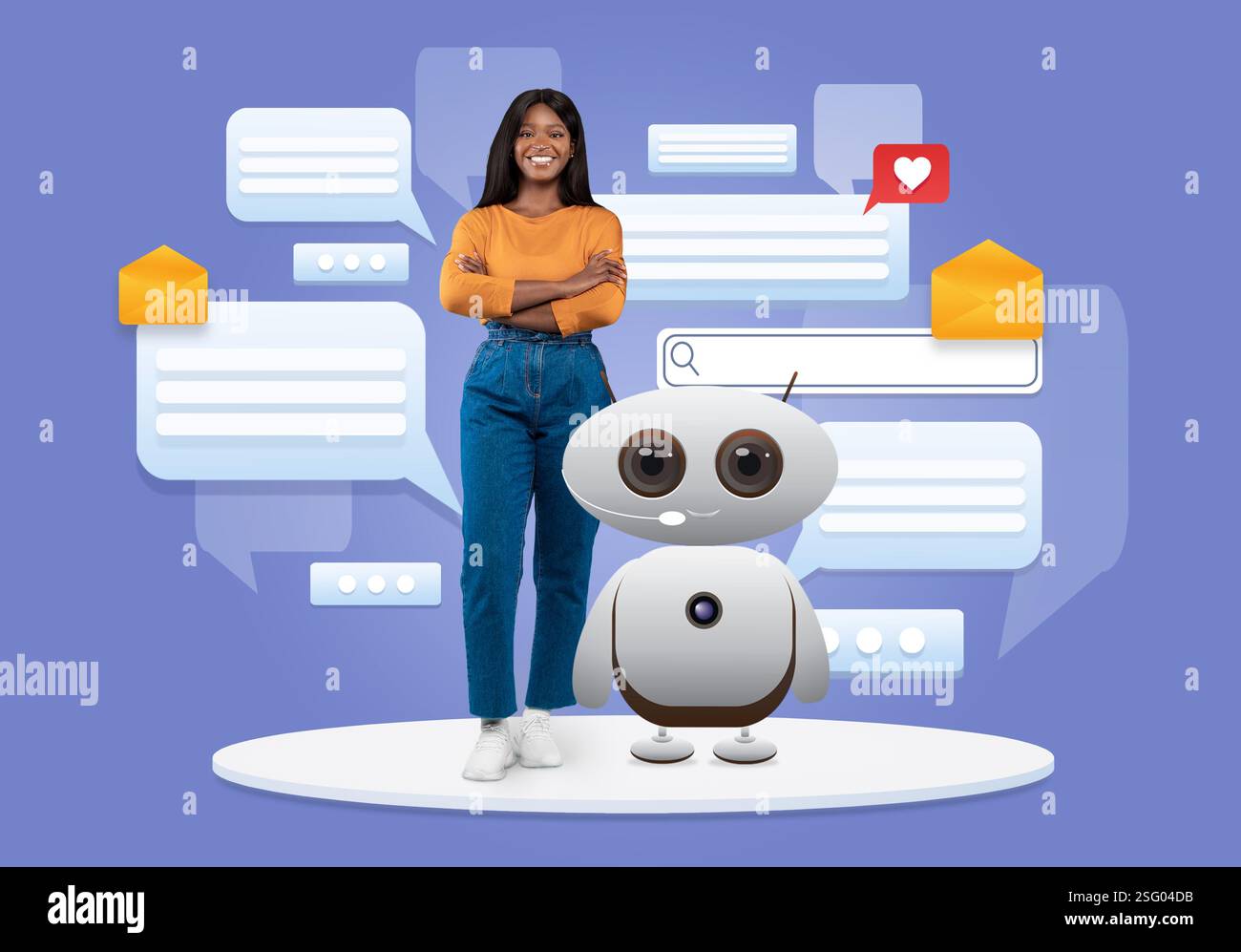 Modern virtual assistant represents the future of AI technology Stock ...