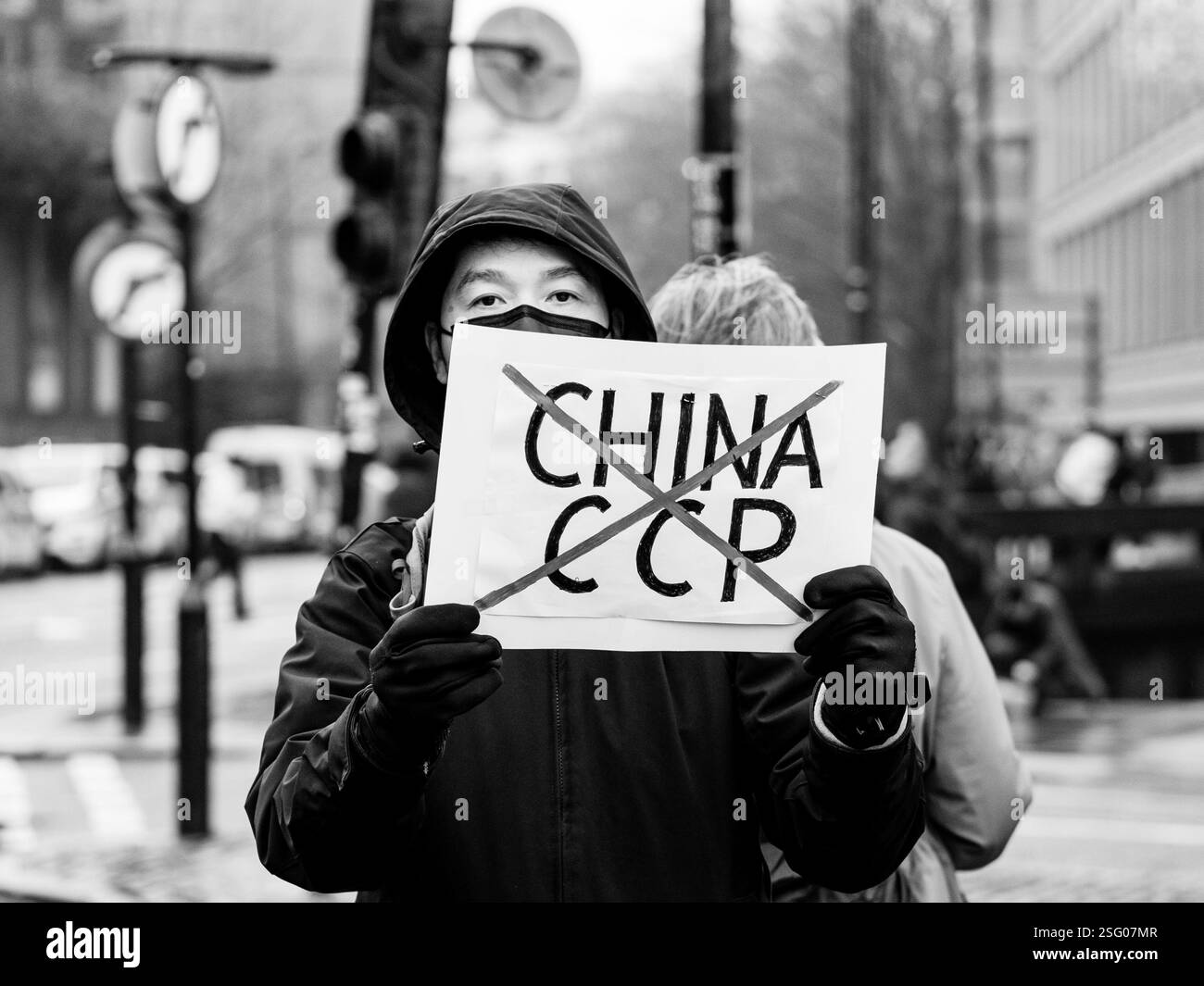 Anti embassy protest Black and White Stock Photos Images Alamy