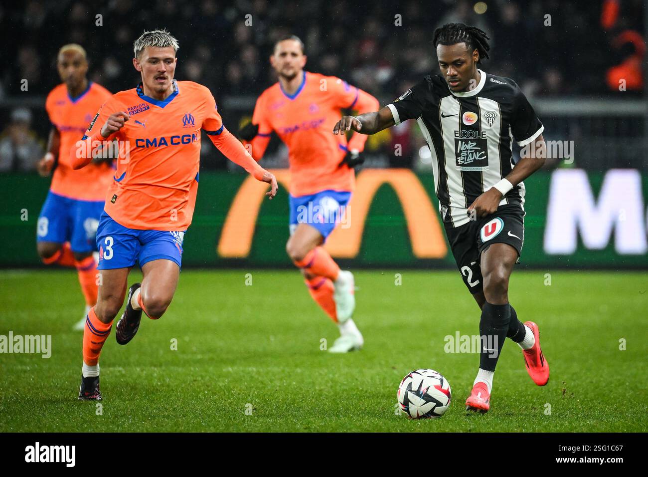 Quentin MERLIN of Marseille and Lilian RAOLISOA of Angers during the ...