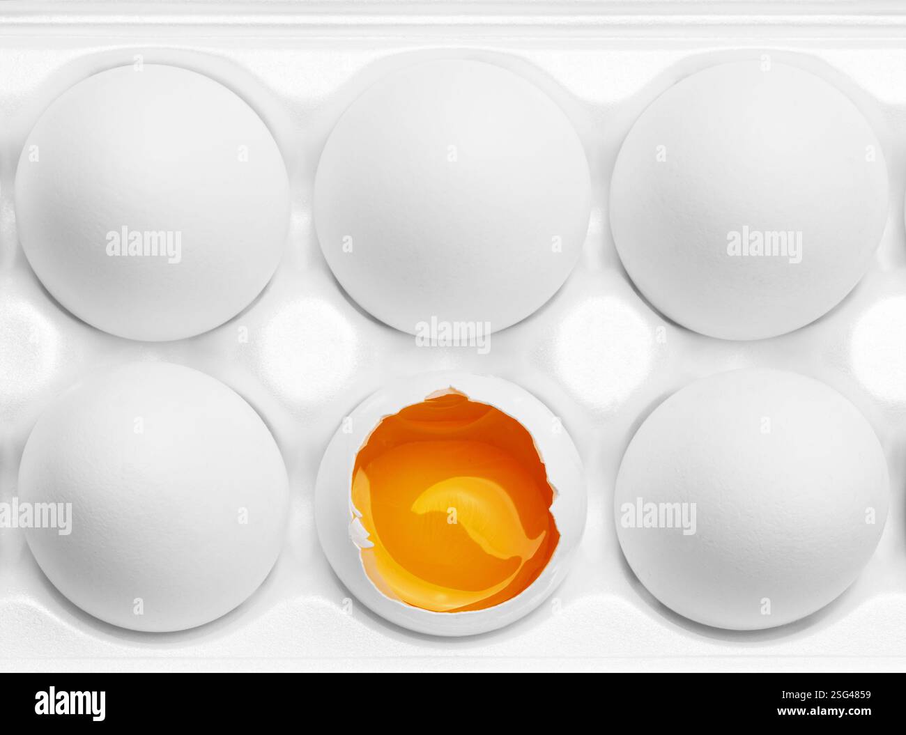 Chicken eggs in the cassette box on a white background Stock Photo - Alamy