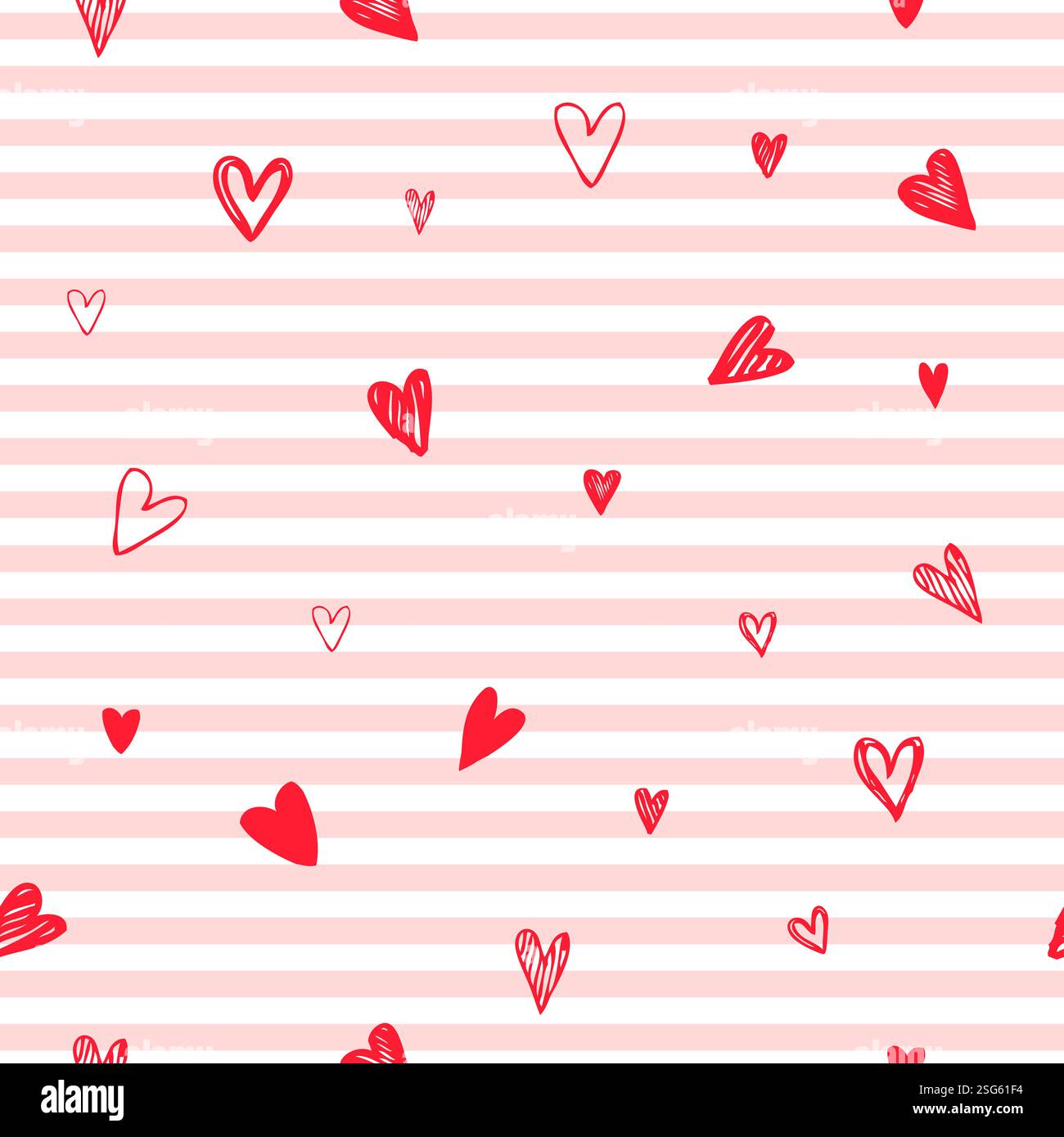 Valentine Hearts, seamless pattern, decorative texture Stock Vector
