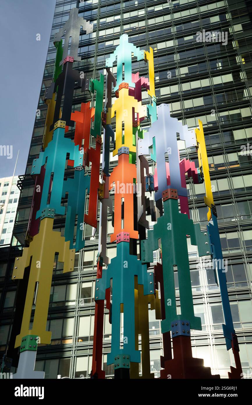 A vibrant public art installation. Stock Photo