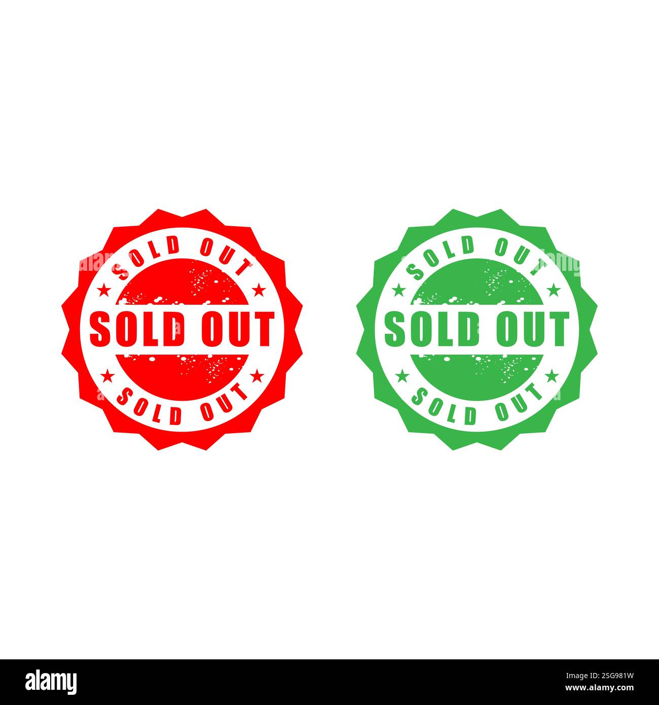Sold Out red rubber stamp icon isolated on white background. Sold out stamp symbol. Stock Vector