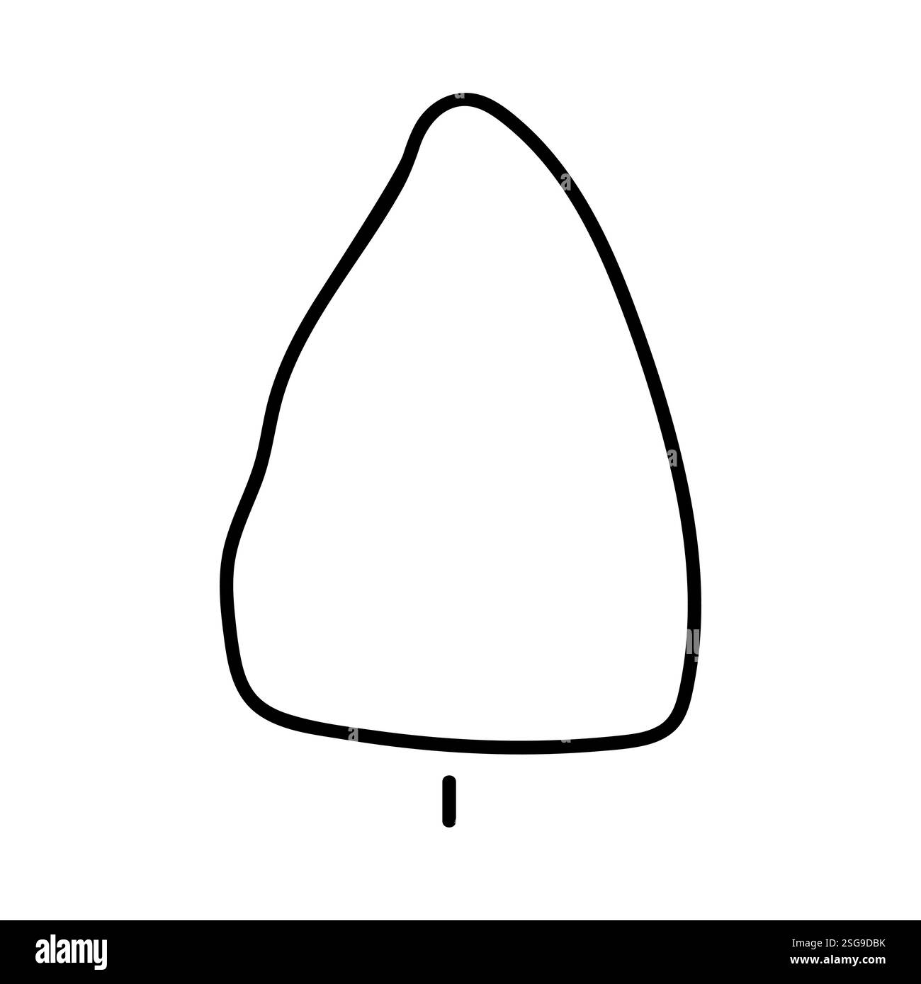 Simple outline of a tree shape drawn in black on white background Stock ...