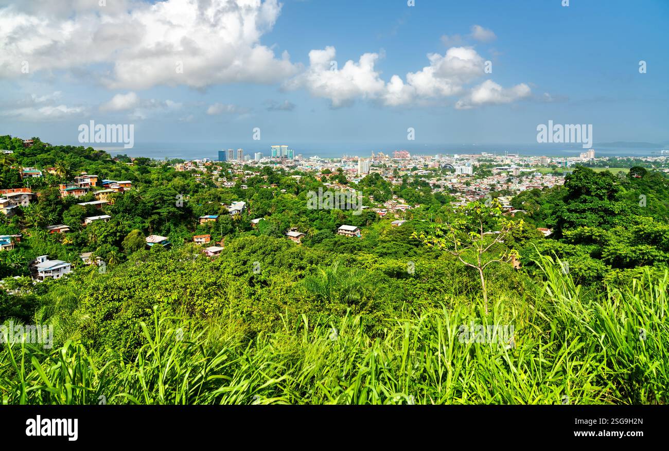 Skyline of Port of Spain, Trinidad and Tobago from Lady Young Road ...