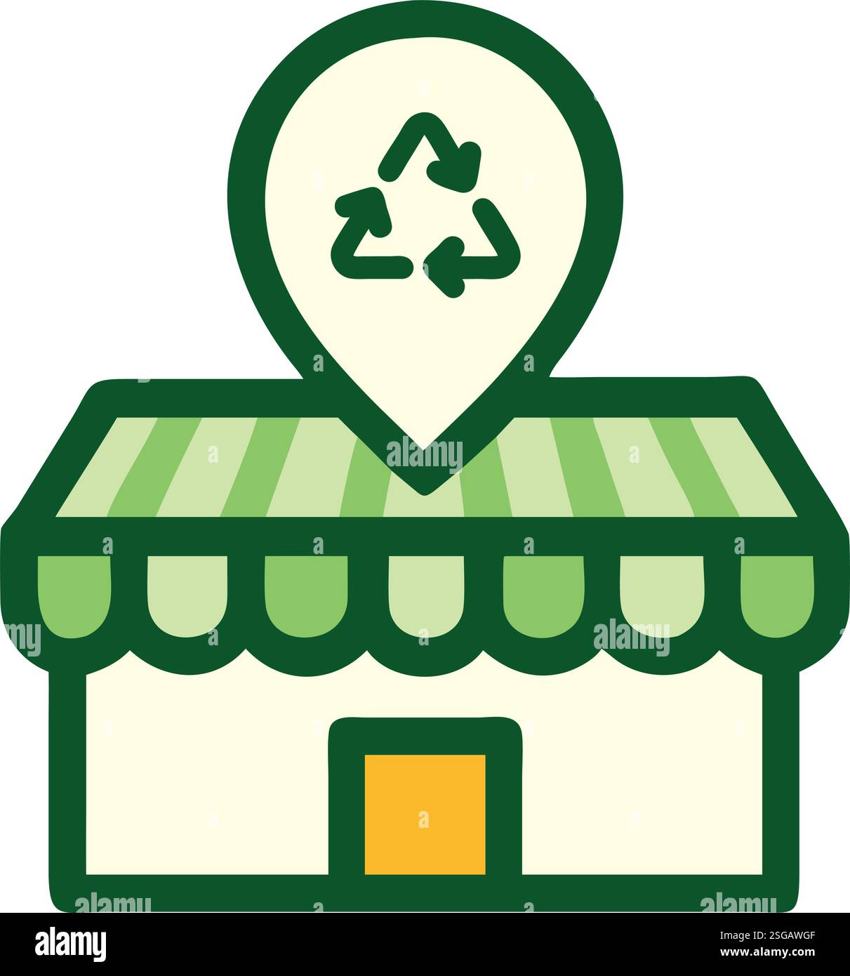 Sustainable store recycling eco business icon Stock Vector Image & Art ...